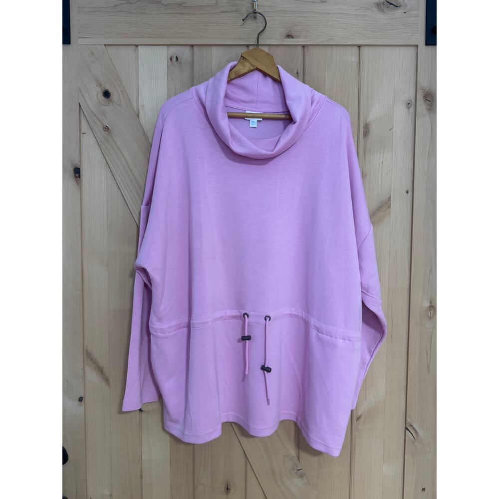 LulaRoe | NWT Teresa Cinched Cowl Neck Light Pink Pullover | Size 2XL